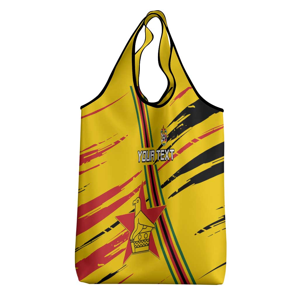 Custom Zimbabwe Football Grocery Bag Grunge Style