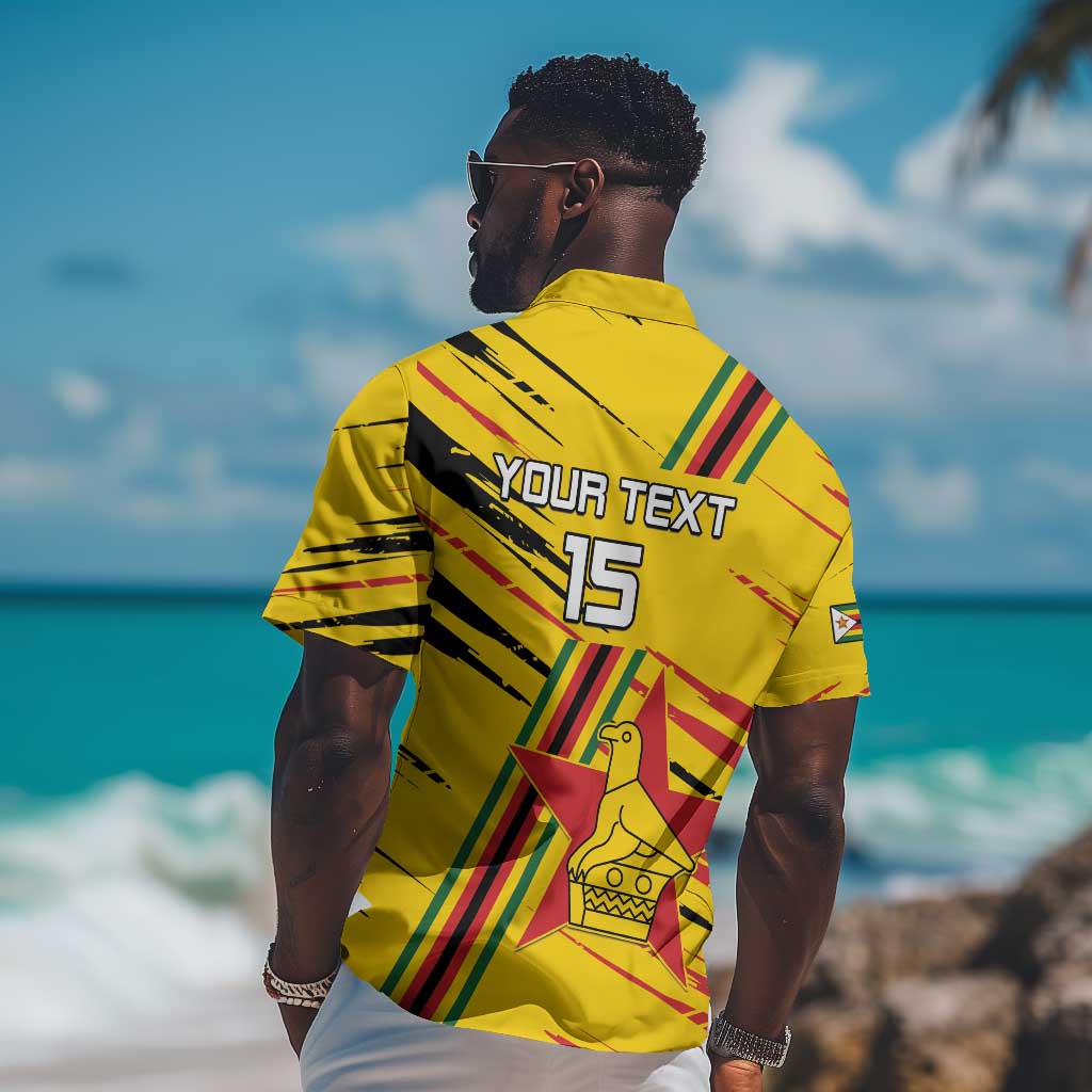 Custom Zimbabwe Football Hawaiian Shirt Grunge Style