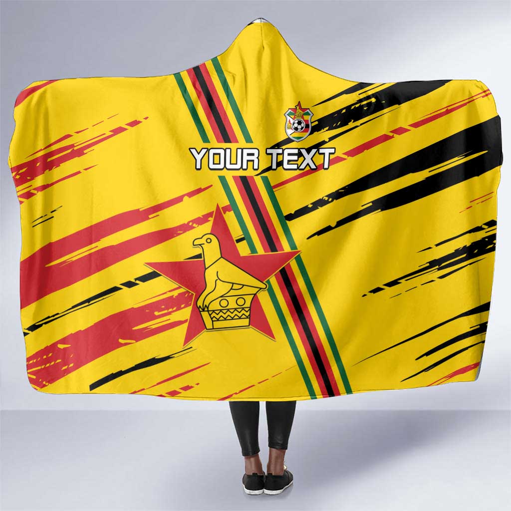 Custom Zimbabwe Football Hooded Blanket Grunge Style