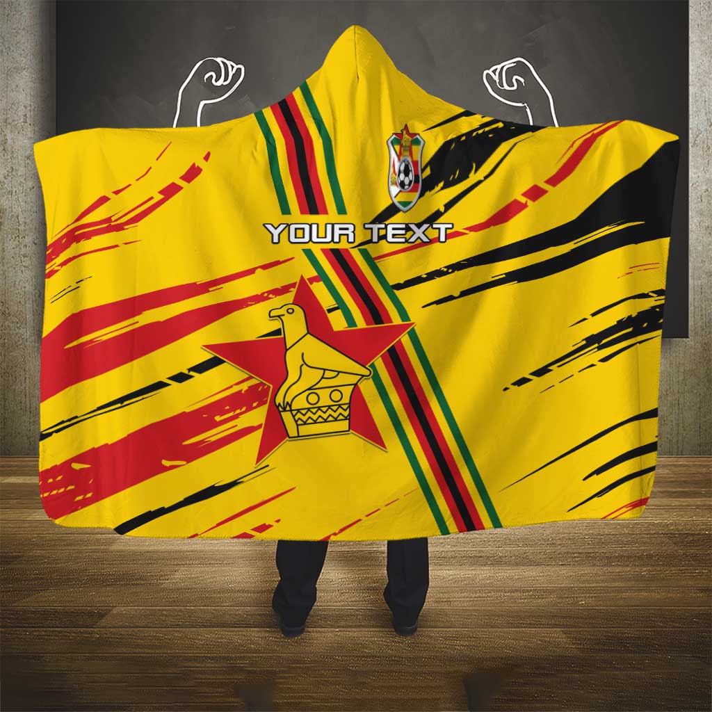 Custom Zimbabwe Football Hooded Blanket Grunge Style
