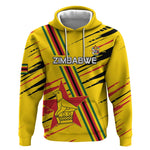 Custom Zimbabwe Football Hoodie Grunge Style
