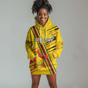 Custom Zimbabwe Football Hoodie Dress Grunge Style
