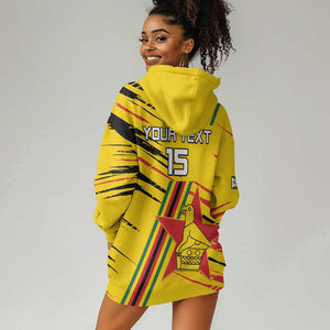 Custom Zimbabwe Football Hoodie Dress Grunge Style