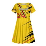 Custom Zimbabwe Football Kid Short Sleeve Dress Grunge Style