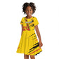 Custom Zimbabwe Football Kid Short Sleeve Dress Grunge Style
