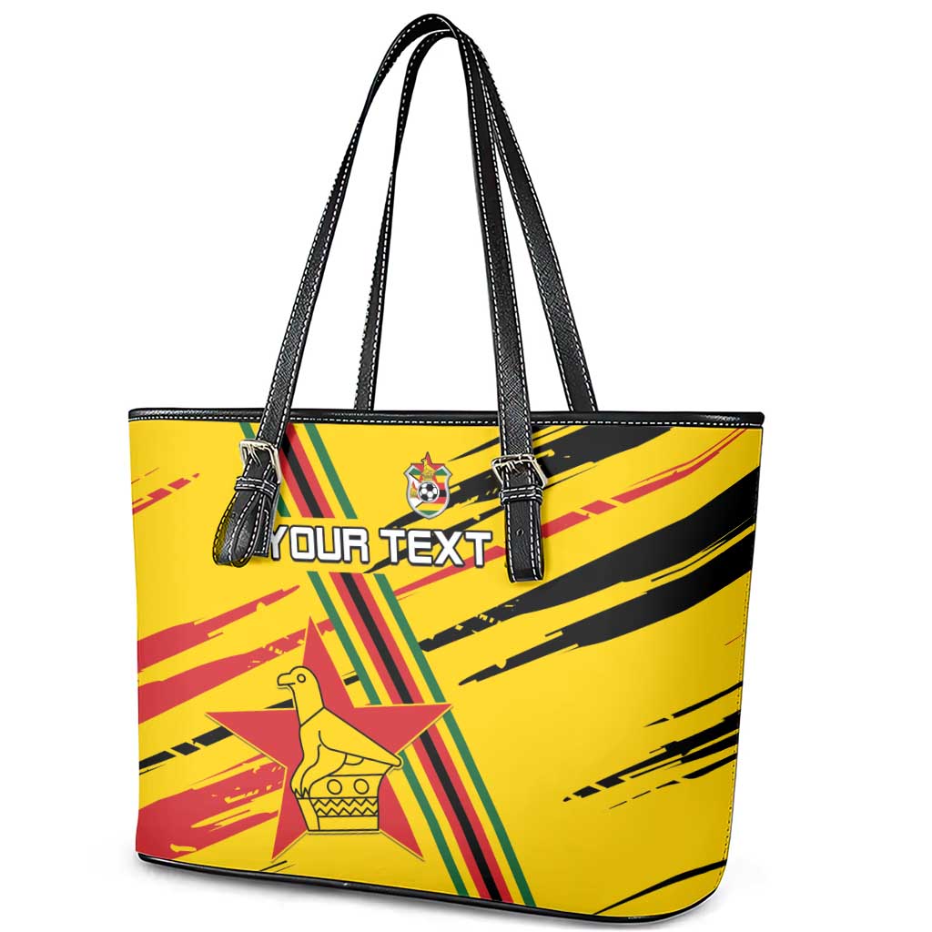 Custom Zimbabwe Football Leather Tote Bag Grunge Style