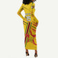 Custom Zimbabwe Football Long Sleeve Bodycon Dress Grunge Style LT15