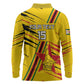 Custom Zimbabwe Football Long Sleeve Polo Shirt Grunge Style