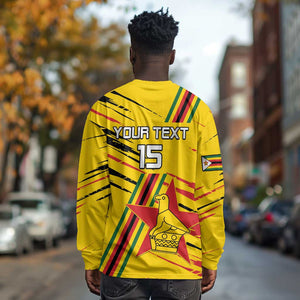 Custom Zimbabwe Football Long Sleeve Shirt Grunge Style