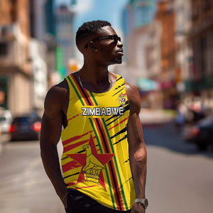 Custom Zimbabwe Football Men Tank Top Grunge Style
