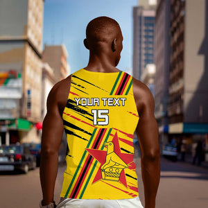 Custom Zimbabwe Football Men Tank Top Grunge Style