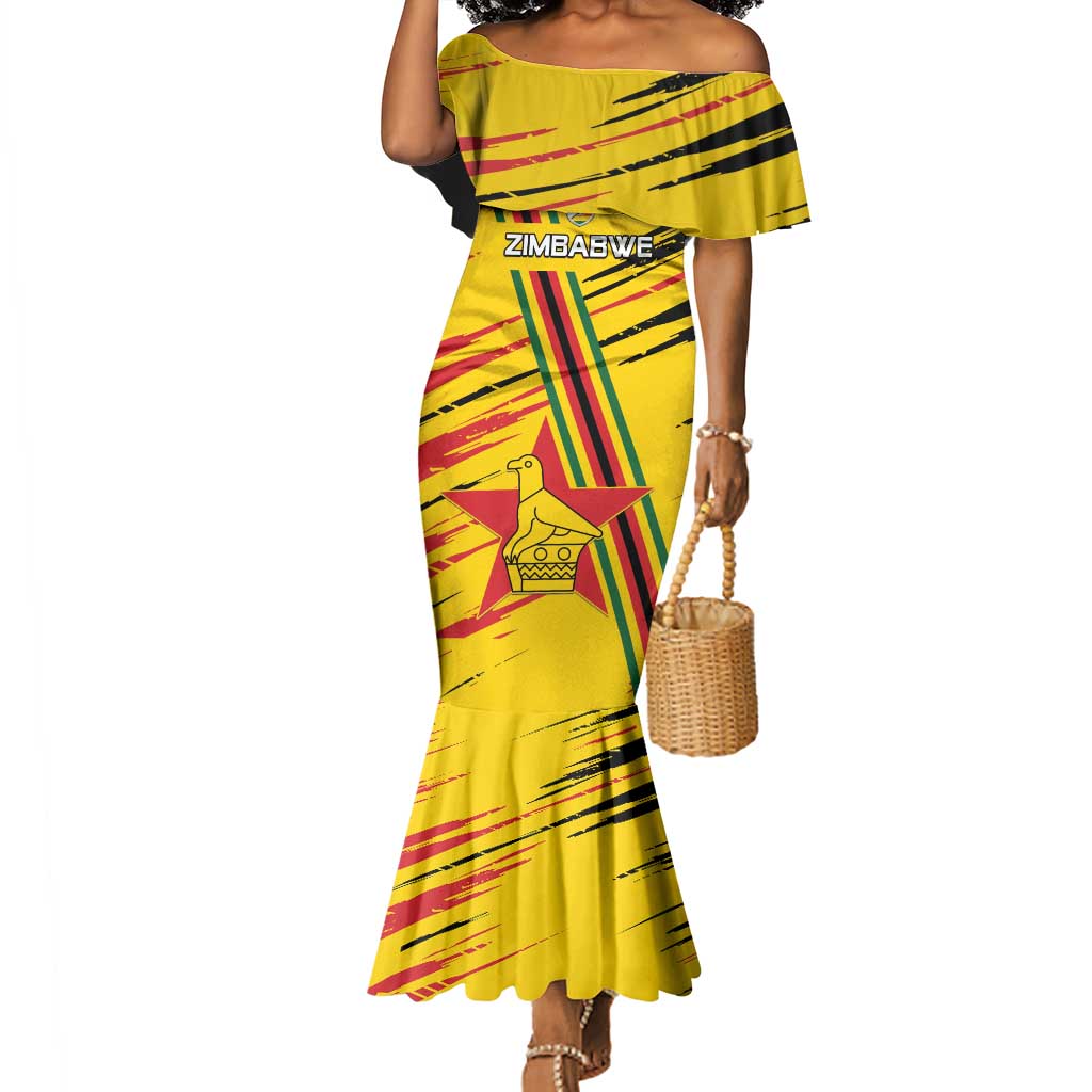 Custom Zimbabwe Football Mermaid Dress Grunge Style