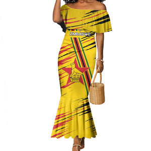 Custom Zimbabwe Football Mermaid Dress Grunge Style