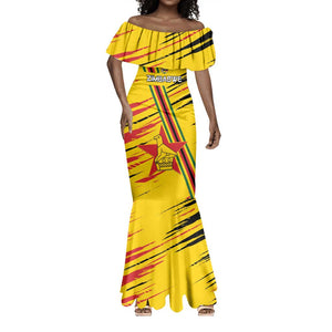 Custom Zimbabwe Football Mermaid Dress Grunge Style