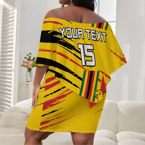 Custom Zimbabwe Football Off Shoulder Short Dress Grunge Style