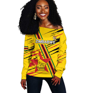 Custom Zimbabwe Football Off Shoulder Sweater Grunge Style