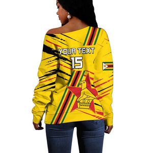 Custom Zimbabwe Football Off Shoulder Sweater Grunge Style