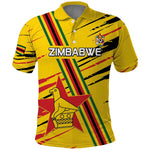 Custom Zimbabwe Football Polo Shirt Grunge Style