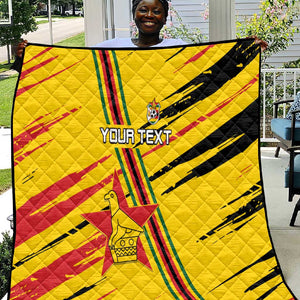Custom Zimbabwe Football Quilt Grunge Style