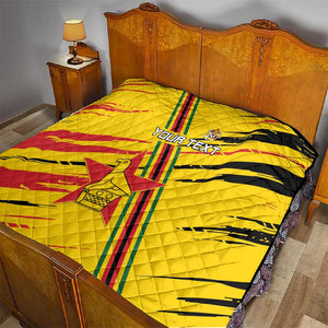 Custom Zimbabwe Football Quilt Grunge Style