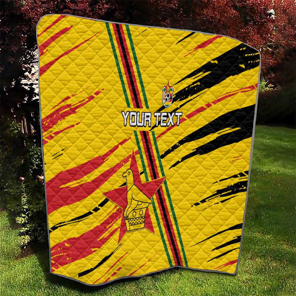 Custom Zimbabwe Football Quilt Grunge Style