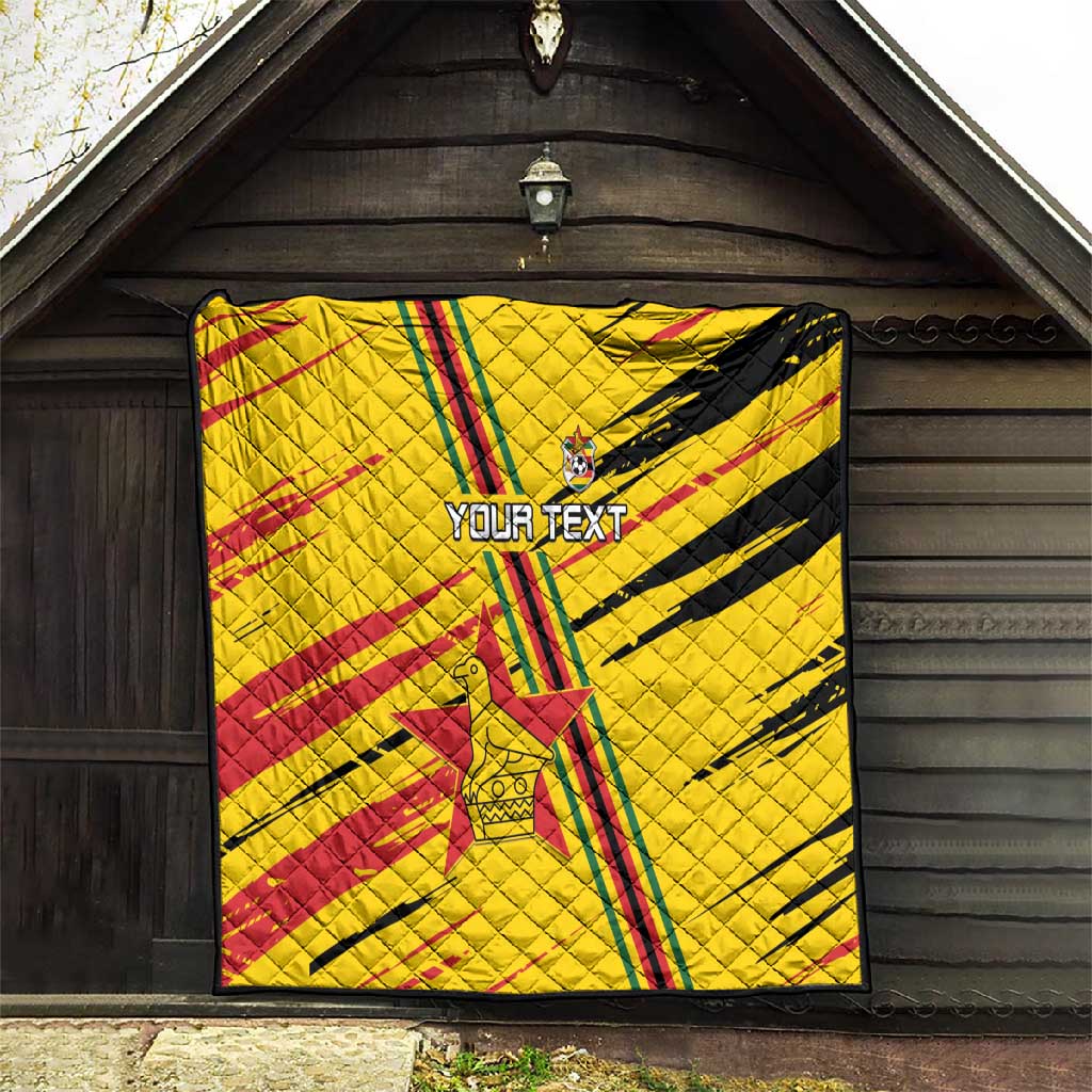 Custom Zimbabwe Football Quilt Grunge Style