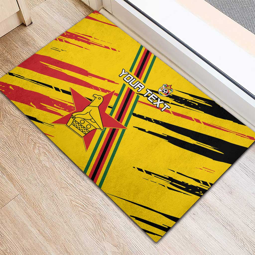 Custom Zimbabwe Football Rubber Doormat Grunge Style