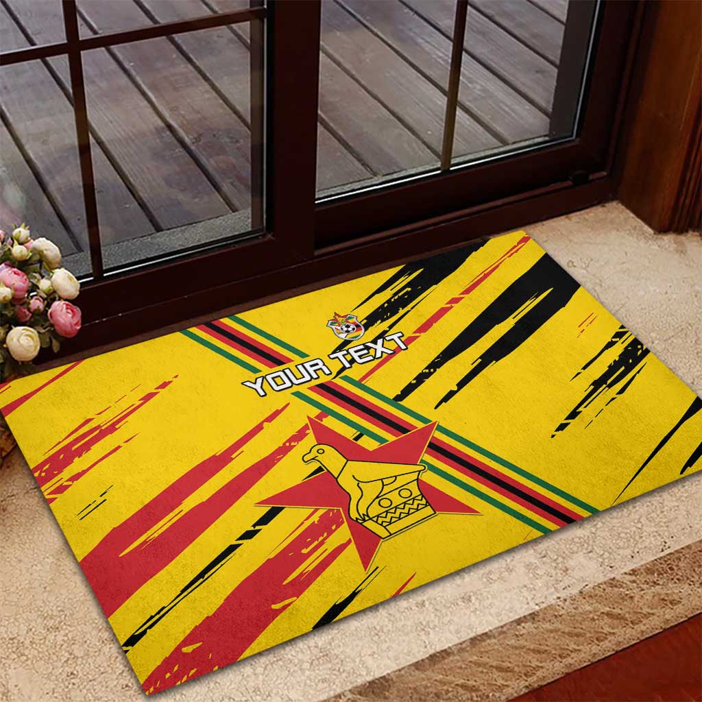 Custom Zimbabwe Football Rubber Doormat Grunge Style