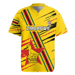Custom Zimbabwe Football Rugby Jersey Grunge Style