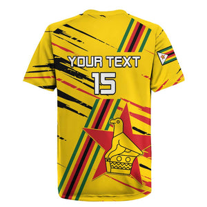 Custom Zimbabwe Football Rugby Jersey Grunge Style