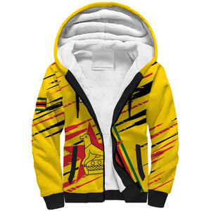 Custom Zimbabwe Football Sherpa Hoodie Grunge Style