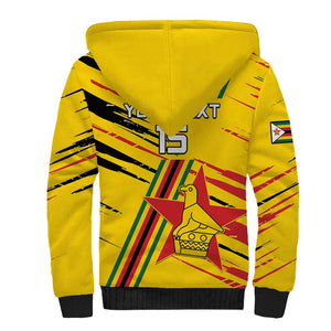 Custom Zimbabwe Football Sherpa Hoodie Grunge Style