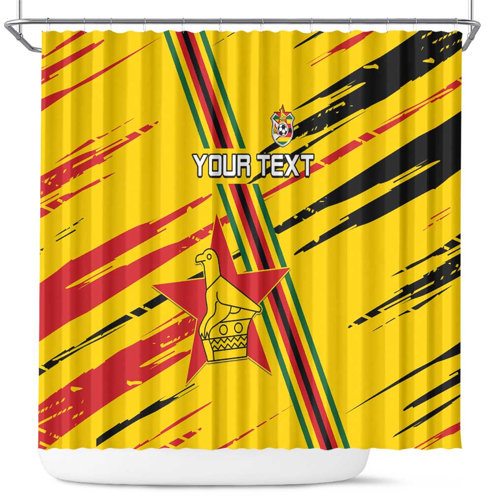 Custom Zimbabwe Football Shower Curtain Grunge Style