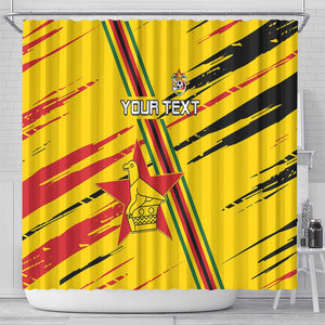 Custom Zimbabwe Football Shower Curtain Grunge Style