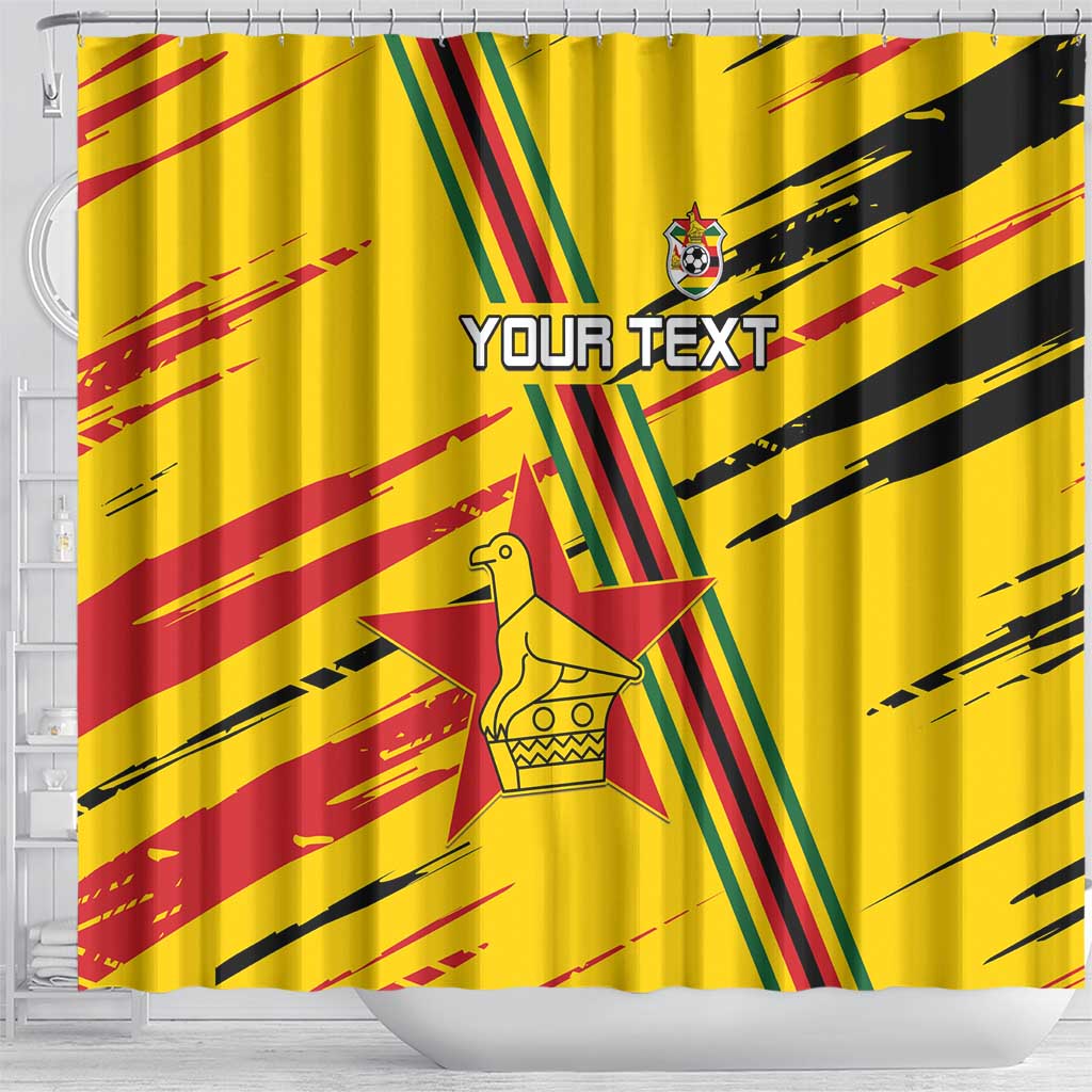 Custom Zimbabwe Football Shower Curtain Grunge Style