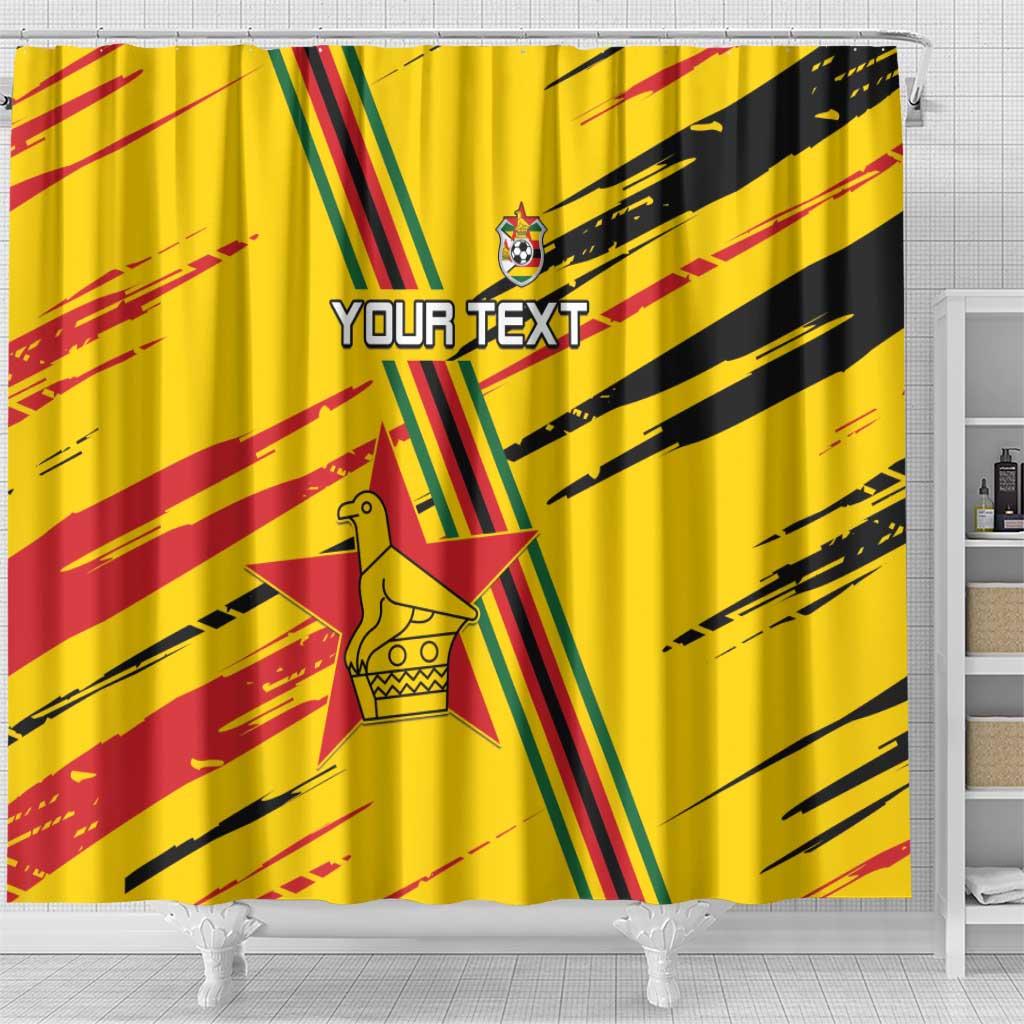 Custom Zimbabwe Football Shower Curtain Grunge Style