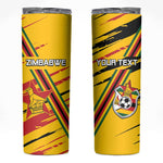 Custom Zimbabwe Football Skinny Tumbler Grunge Style