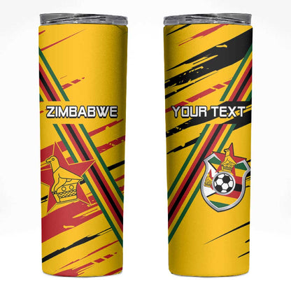Custom Zimbabwe Football Skinny Tumbler Grunge Style