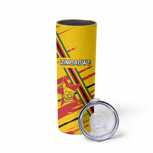 Custom Zimbabwe Football Skinny Tumbler Grunge Style
