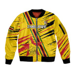 Custom Zimbabwe Football Sleeve Zip Bomber Jacket Grunge Style