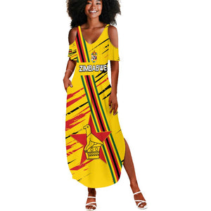 Custom Zimbabwe Football Summer Maxi Dress Grunge Style