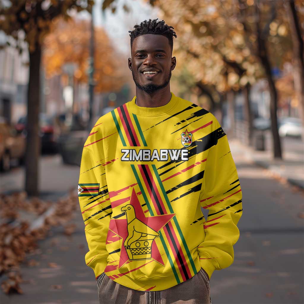 Custom Zimbabwe Football Sweatshirt Grunge Style
