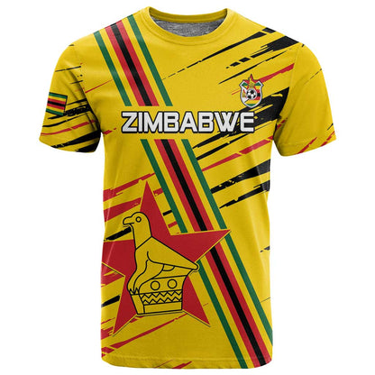 Custom Zimbabwe Football T shirt Grunge Style