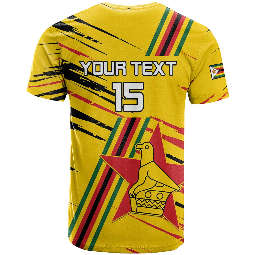 Custom Zimbabwe Football T shirt Grunge Style