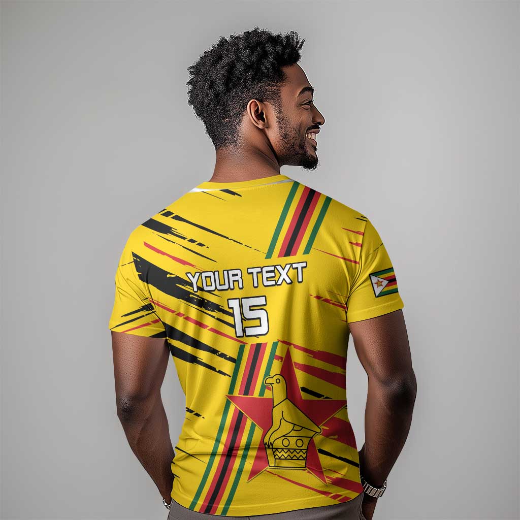 Custom Zimbabwe Football T shirt Grunge Style