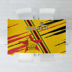 Custom Zimbabwe Football Tablecloth Grunge Style