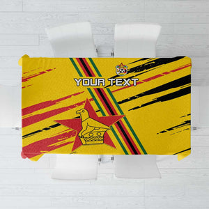 Custom Zimbabwe Football Tablecloth Grunge Style