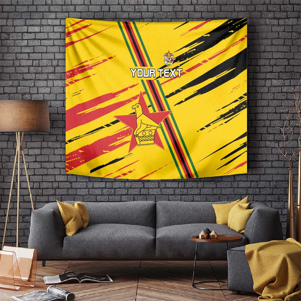 Custom Zimbabwe Football Tapestry Grunge Style