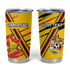 Custom Zimbabwe Football Tumbler Cup Grunge Style