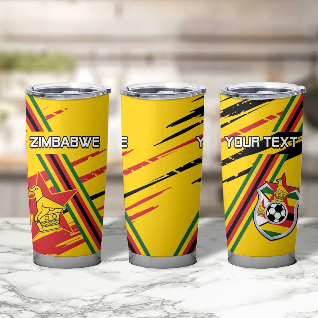 Custom Zimbabwe Football Tumbler Cup Grunge Style